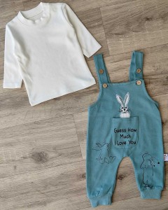 Комбинезон Murat Baby "Зайчик" зеленый, мальчик 3-6-9-12 месяцев