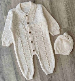 Чоловічок Sirin "Вязка косичка" бежевий, унісекс 3-6-9 місяців