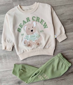 Костюм Bobisko "Bear crew" зеленый (салатовый), мальчик 9-12-18-24 месяцев