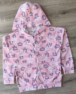 Кофта "Корони", рожевий, дівчинка 6-7-8-9-10 років