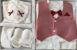 Комплект Baby Biss "Ромбик"красный, мальчик 0-3 месяцев