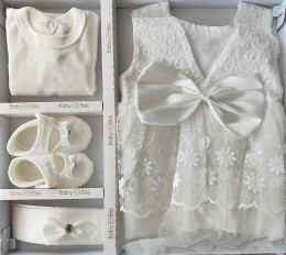 Комплект Baby Biss "Цветочек"  белый, девочка 0-6 месяцев