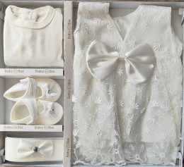 Комплект Baby Biss "Лепесточки" белый, девочка 3-6 месяцев