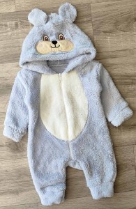 Человечек Kidex "Мишка" серый, мальчик 3-6-9-12 месяцев