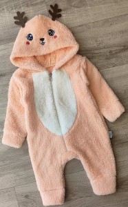 Человечек Kidex "Олененок" персиковый, девочка 3-6-9-12 месяцев