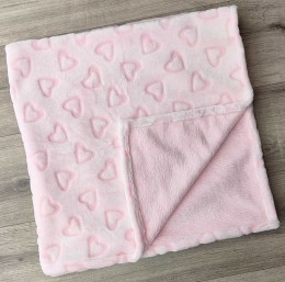 Плед "Сердечка" рожевий, дівчинка 85*80