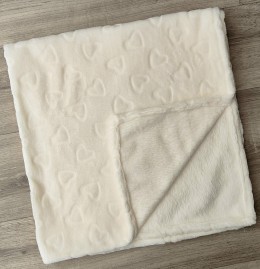 Плед "Сердечка" молочний, унісекс 85*80