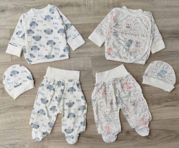 Комплект "Коала+кошка" молочний мікс малюнків, унісекс 0-3 місяців