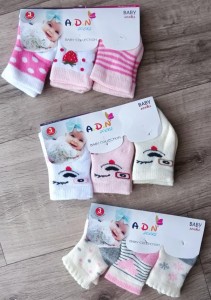 Шкарпетки ADN "Зайчик" різні кольори, дівчинка 0-3 місяців