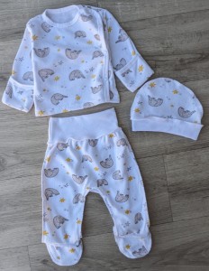 Комплекти "Слоники" білий, унісекс 0-3 місяців