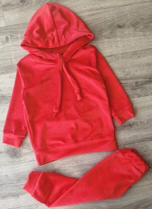 Костюм "Велюр" красный, девочка 3-5-7-9 лет