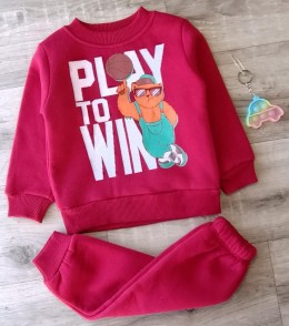 Костюм Aybeyce Kids '''Play to Win'', бордовый, мальчик 1-2-3-4 года