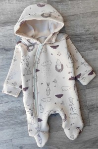 Чоловічок "Тваринки" бежевий, унисекс 0-3 місяців