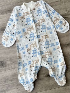 Чоловічок "Ведмедик" блакитний, хлопчик 0-3-6-9-12 місяців