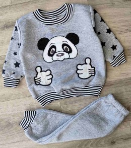 Костюм Mini Bird "Панда+звездочка" серый(темный), мальчик 1-2-3 лет