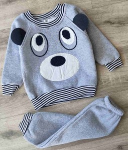 Костюм Mini Bird "Медведь" серый(темный), мальчик 1-2-3 лет