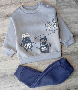 Костюм Iggy "Роботы" серый, мальчик 9-12-18-24 месяцев