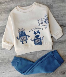 Костюм Iggy "Роботы" бежевый, мальчик 9-12-18-24 месяцев