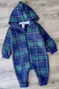 Человечек Elefin "Клеточка" зеленый, мальчик 3-6-9-12 месяцев