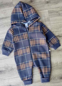 Человечек Elefin "Клеточка" коричневый, мальчик 3-6-9-12 месяцев