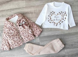 Костюм Mirkon baby "Сердечка" бежевый, девочка 9-12-18-24 месяцев