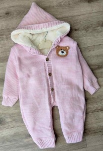 Человечек Ersin Baby "Мишка" розовый, девочка 6-9 месяцев