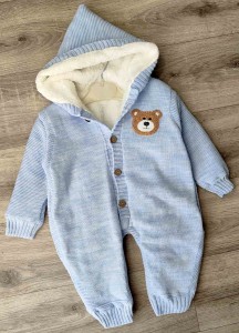 Человечек Ersin Baby "Мишка" синий, мальчик 6-9 месяцев