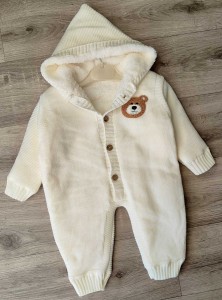 Человечек Ersin Baby "Мишка" молочный, унисекс 6-9 месяцев