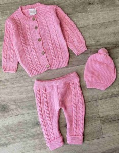 Костюм Oz-ka Bebe "Косичка" розовый, унисекс 3-6-9 месяцев