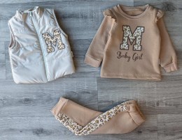 Костюм Minitix "Baby girl" коричневый, девочка 9-12-18-24 месяцев