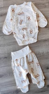 Комплект "Ведмедик на хмарі" білий, унісекс 0-3 місяців