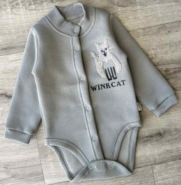 Боді "Wink cat", блакитний, унісекс 9-12-18-24-36 місяців