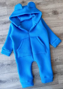 Ромпер «Однотонний» синій, хлопчик 6-9-12-24 місяців