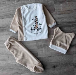 Комплект Melish Bebe "Пандочка" бежевий, унісекс 0-3 місяців