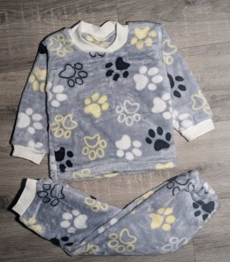 Пижама "Лапки" серый, мальчик 1-2-3-4-5 лет