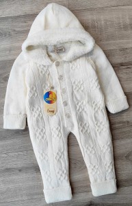 Человечек Crazy Baby "Плетенка" молочный, унисекс 3-6-9-12 месяцев