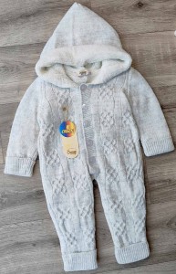 Человечек Crazy Baby "Плетенка" серый, унисекс 3-6-9-12 месяцев