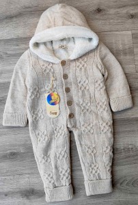 Человечек Crazy Baby "Плетенка" бежевый, унисекс 3-6-9-12 месяцев