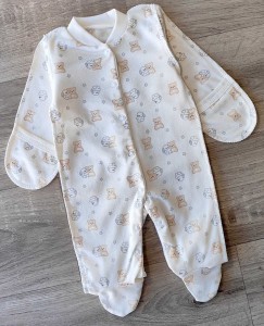 Человечек "Медвежонки", белый, унисекс 0-3 месяцев