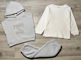 Костюм Bebico "Made in world" серый, мальчик 9-12-18-24 месяцев