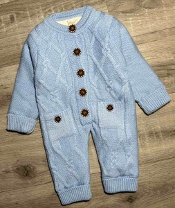 Человечек Royal Kids "Плетенка" голубой, мальчик 6-9-12-18 месяцев