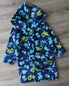 Халат "Динозаврики" синий, мальчик 2-3-4-5 лет