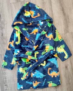 Халат "Динозаврики 2" синий(темный), мальчик 2-3-4-5 лет
