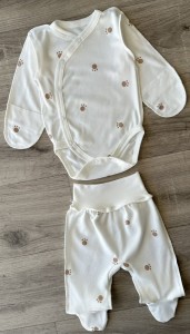 Комплект «Лапки» білий, унісекс 0-3 місяців
