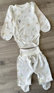 Комплект «Звірята» білий, унісекс 0-3 місяців