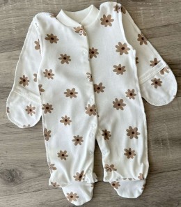 Чоловічок "Квіточка'', білий, дівчинка 0-3 місяців