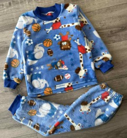 Піжама «Звірята» синій, хлопчик 1,5-3-5-7-9 років