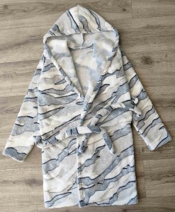 Халат "Полоски" серый, унисекс 6-7-8 лет