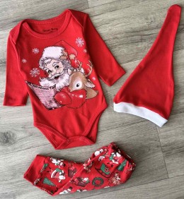 Комплект Dream Baby «Оленя» червоний, унісекс 3-6-9-12 місяців