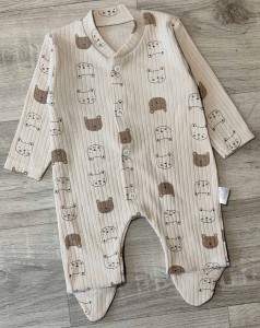 Человечек «Медведь» бежевый, мальчик 0-3-6 месяцев